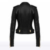 Ava Women’s Black Sheepskin Biker Jacket