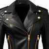 Ava Women’s Black Sheepskin Biker Jacket
