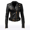 Ava Women’s Black Sheepskin Biker Jacket