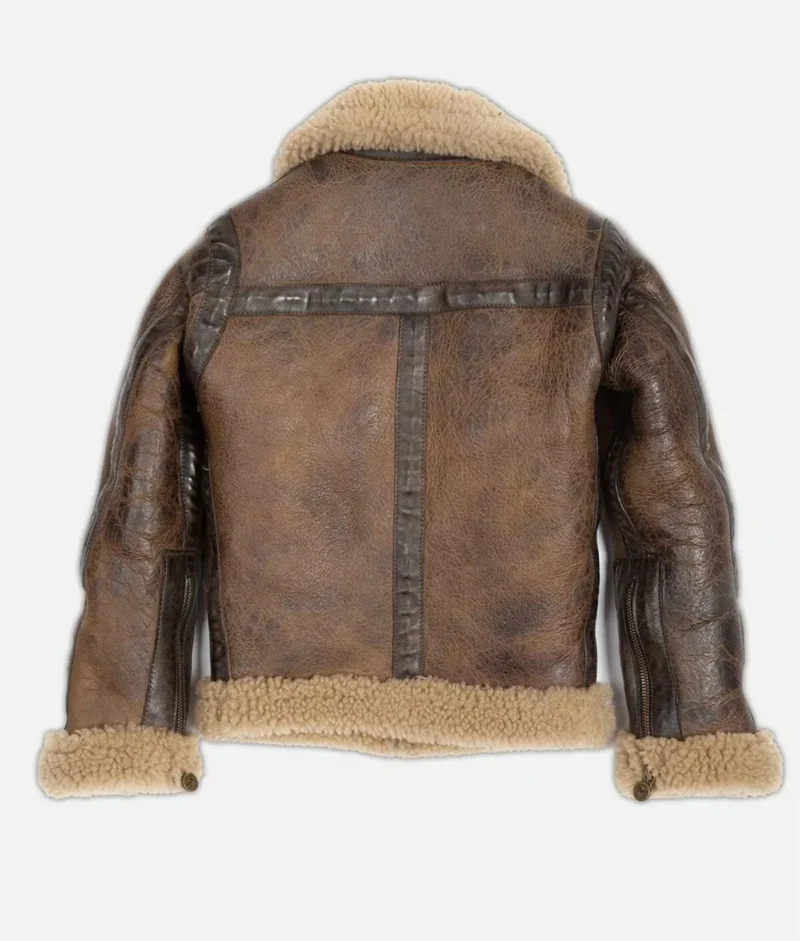 Mens Aviator Brown B6 Shearling Leather Jacket